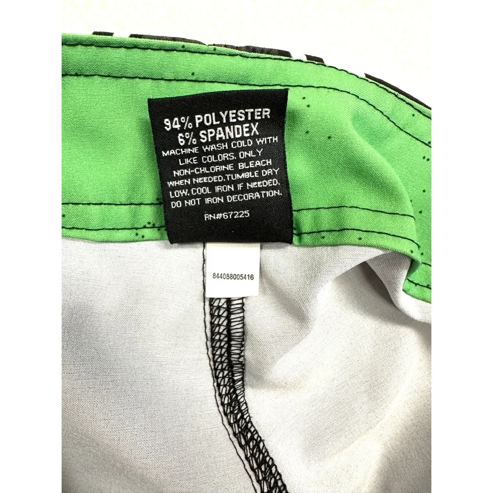 Tony Hawk Board Shorts Mens‎ 30 Black Green Geometric Performance Surf Swim